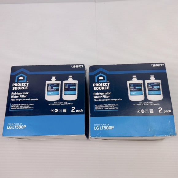 Lot of 2 Project Source Refrigerator Water Filter Fits LG LT500P USA Made 2Pc - Picture 1 of 7